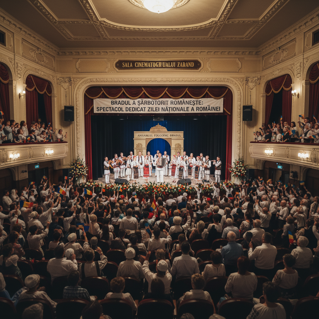 Bradul a marcat Ziua Națională a României cu sala Cinematografului Zarand plină la spectacolul tradițional