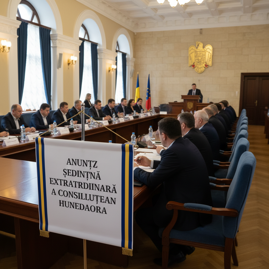 Convocare ședință extraordinară a Consiliului Județean Hunedoara – Anunț oficial