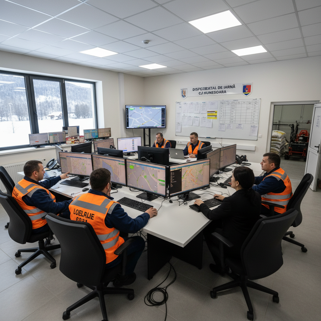 Dispeceratul de iarnă al CJ Hunedoara, gata să intervină în sezonul rece
