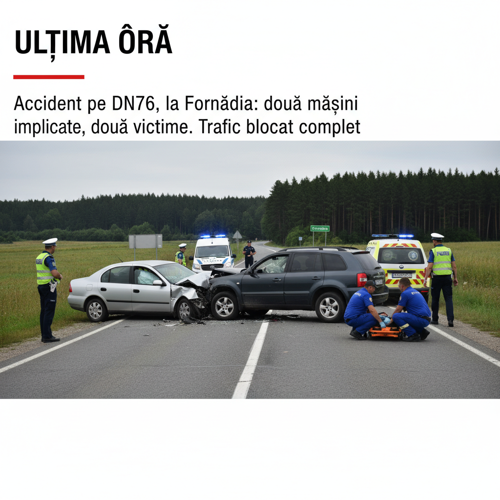 două victime și trafic oprit complet