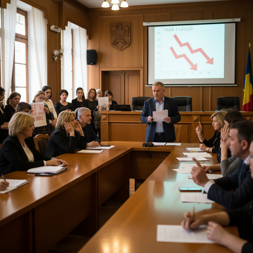 Propunerea lui Emanuel Clej pentru taxa auto zilnică de 1 leu respinsă de consilierii locali