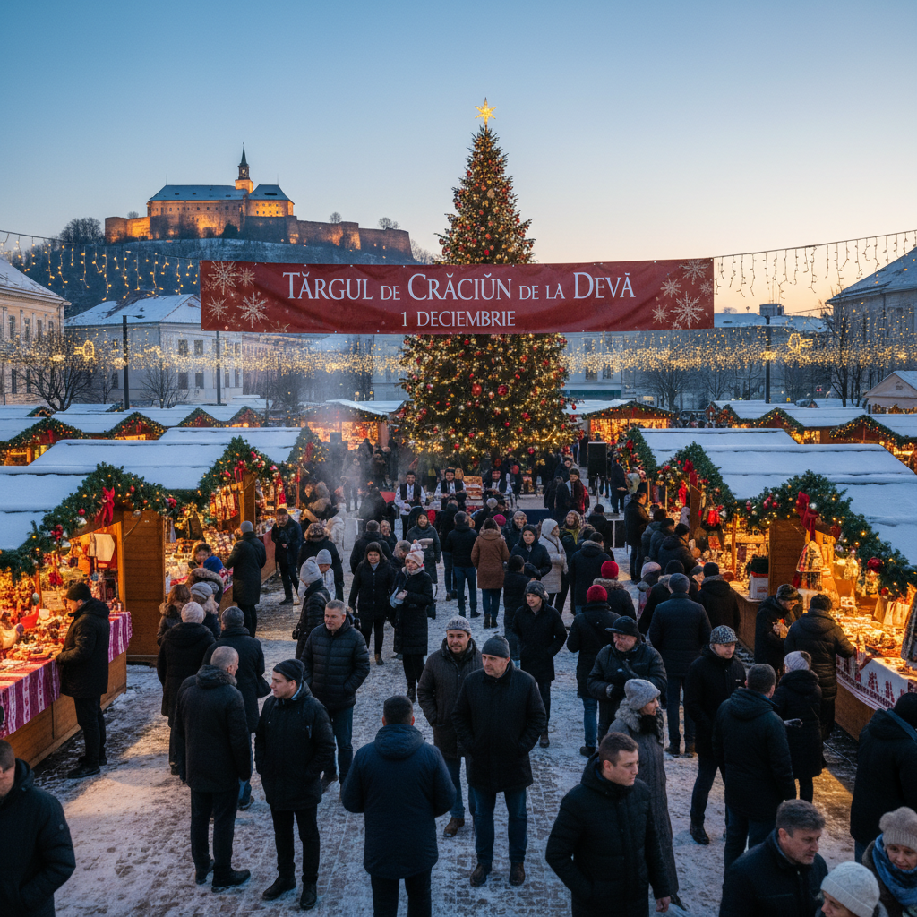 Târgul de Crăciun din Deva își deschide porțile pe 1 Decembrie