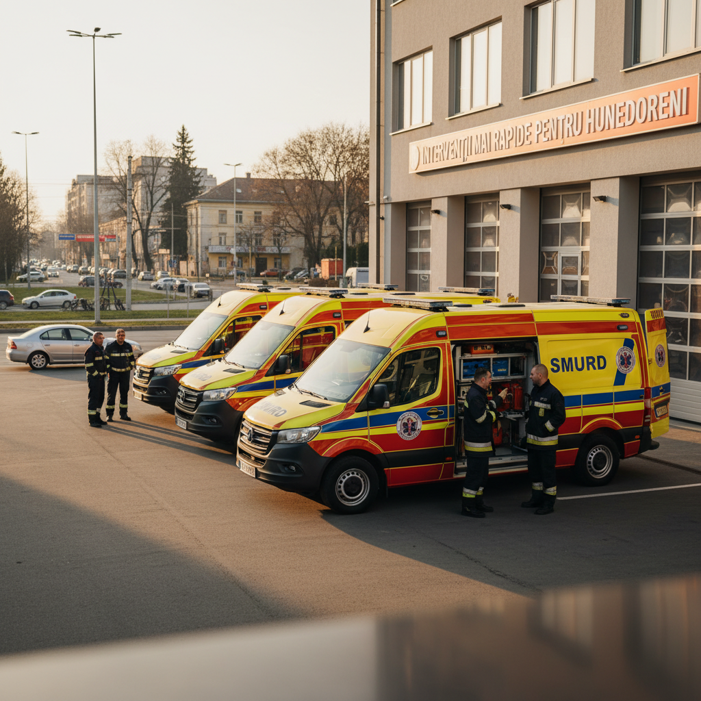 Trei ambulanțe SMURD noi adăugate la ISU Hunedoara pentru intervenții mai rapide în județ