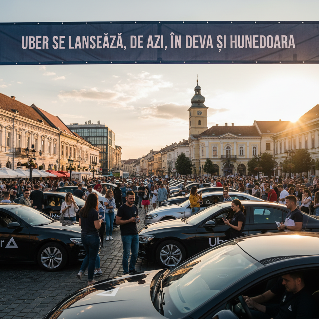 Uber își începe serviciile astăzi în Deva și Hunedoara