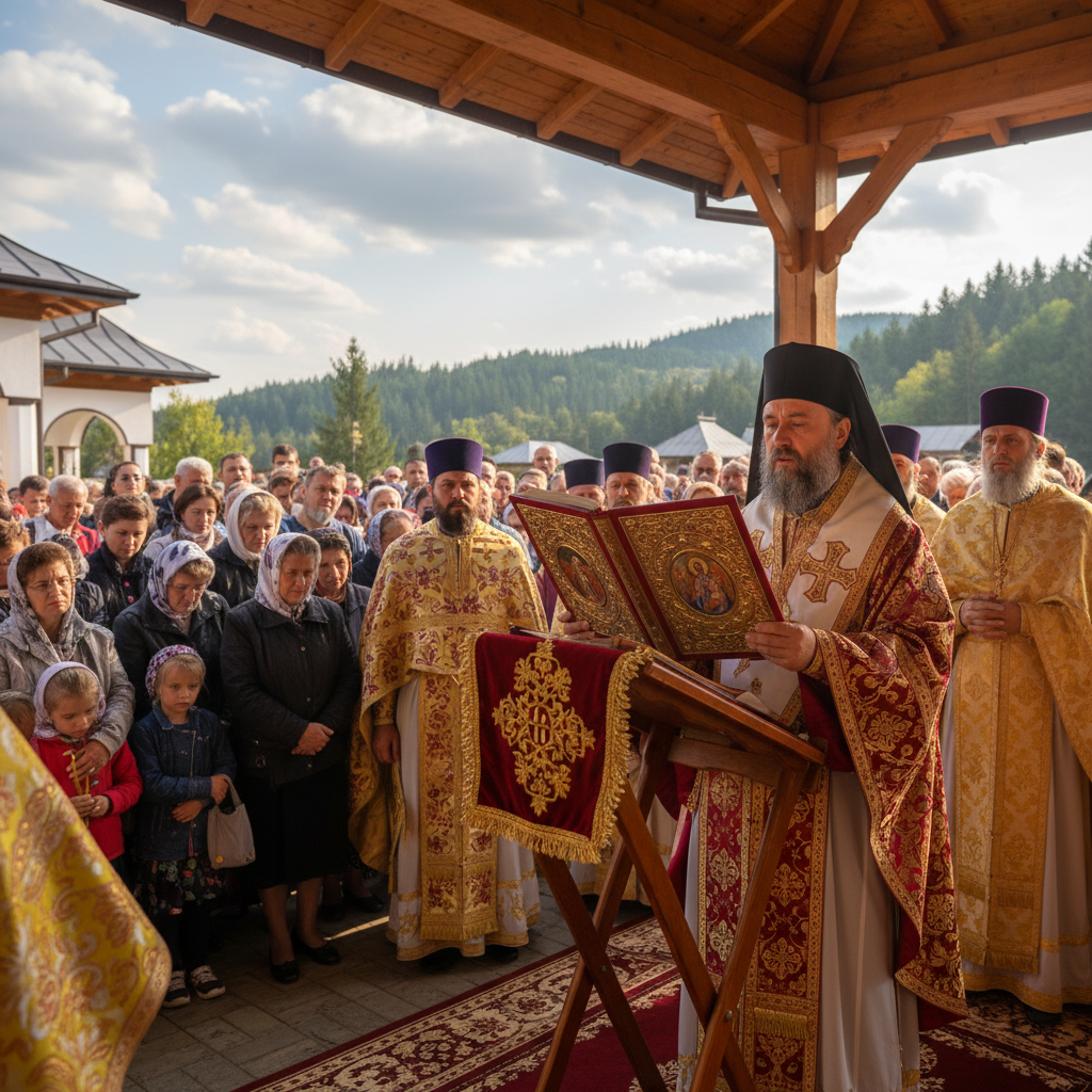 (Video) Citirea Tomosului Sinodal pentru canonizarea Sfântului Arsenie la Sfânta Liturghie de la Mănăstirea Prislop
